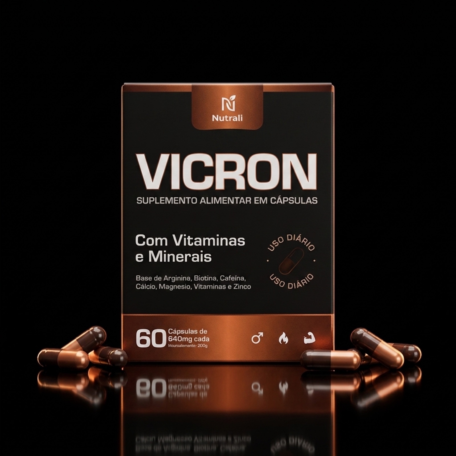 Caixa Vicron — 60 cápsulas de 640mg
